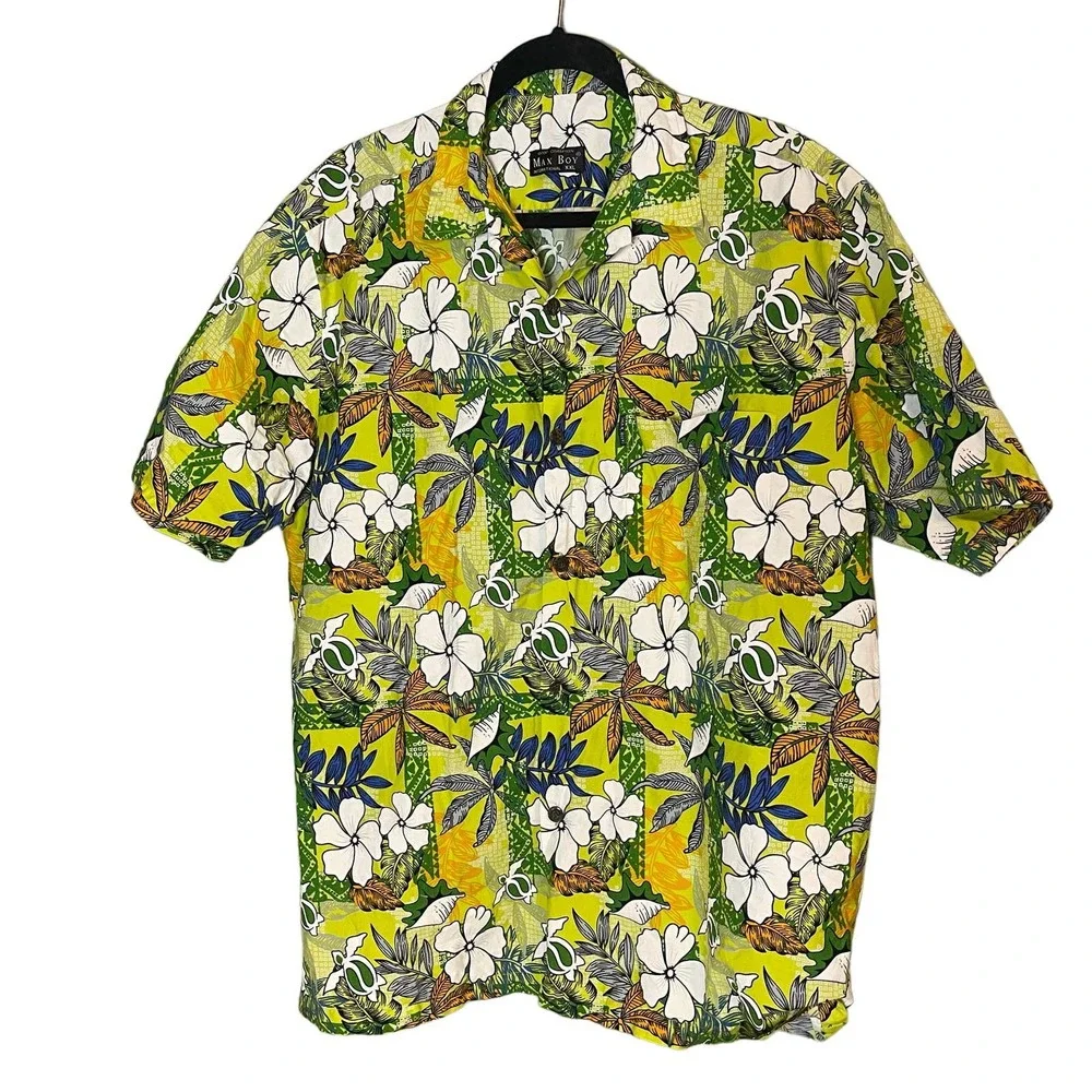 Max Boy Int Vintage 90’s Mens Button short sleeve tropical Hawaiian shirt Sz XXL - Picture 1 of 12
